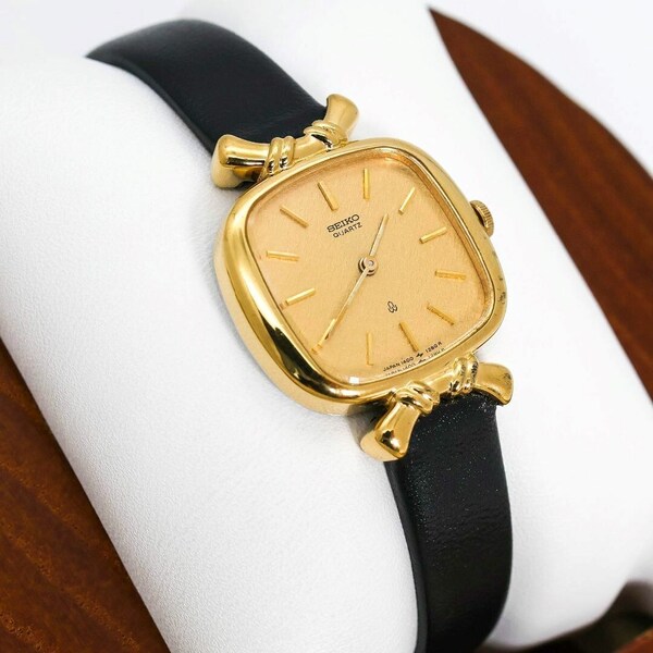 稼働 SEIKO 腕時計 SGP 新品レザーベルト クラシカル ゴールド 392