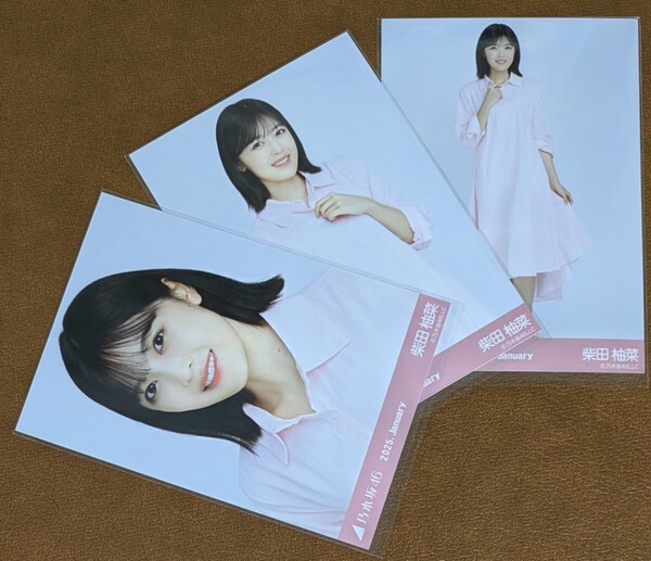 乃木坂46 柴田柚菜 ソフトピンク 会場限定 生写真 3種 2025.January コンプ