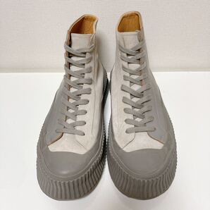 JILSANDERジルサンダープラットフォームスニーカーハイカットプラットホームグレーレザー