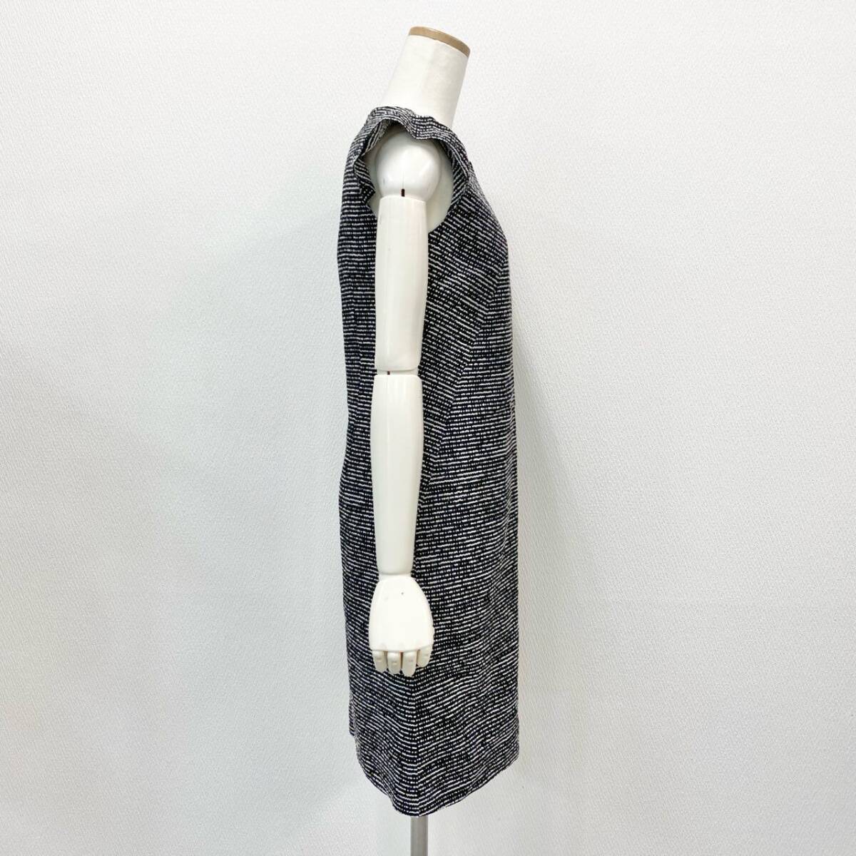 50l6 Rene ルネ TISSUE フレンチスリーブ ツイードワンピース 6636090 32 ブラック ホワイト ドレス イタリア製 50l6 Rene ルネ TISSUE フレンチスリーブ ツイードワンピース 6636090 32 ブラック ホワイト ドレス イタリア製