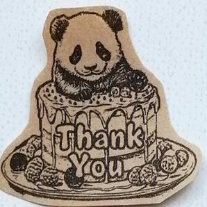 790 パンダ パンケーキ thankyou はんこ ハンコ ヴィンテージ アンティーク スタンプ ゴム印 ラバースタンプ ラッピング サンキュー いちご