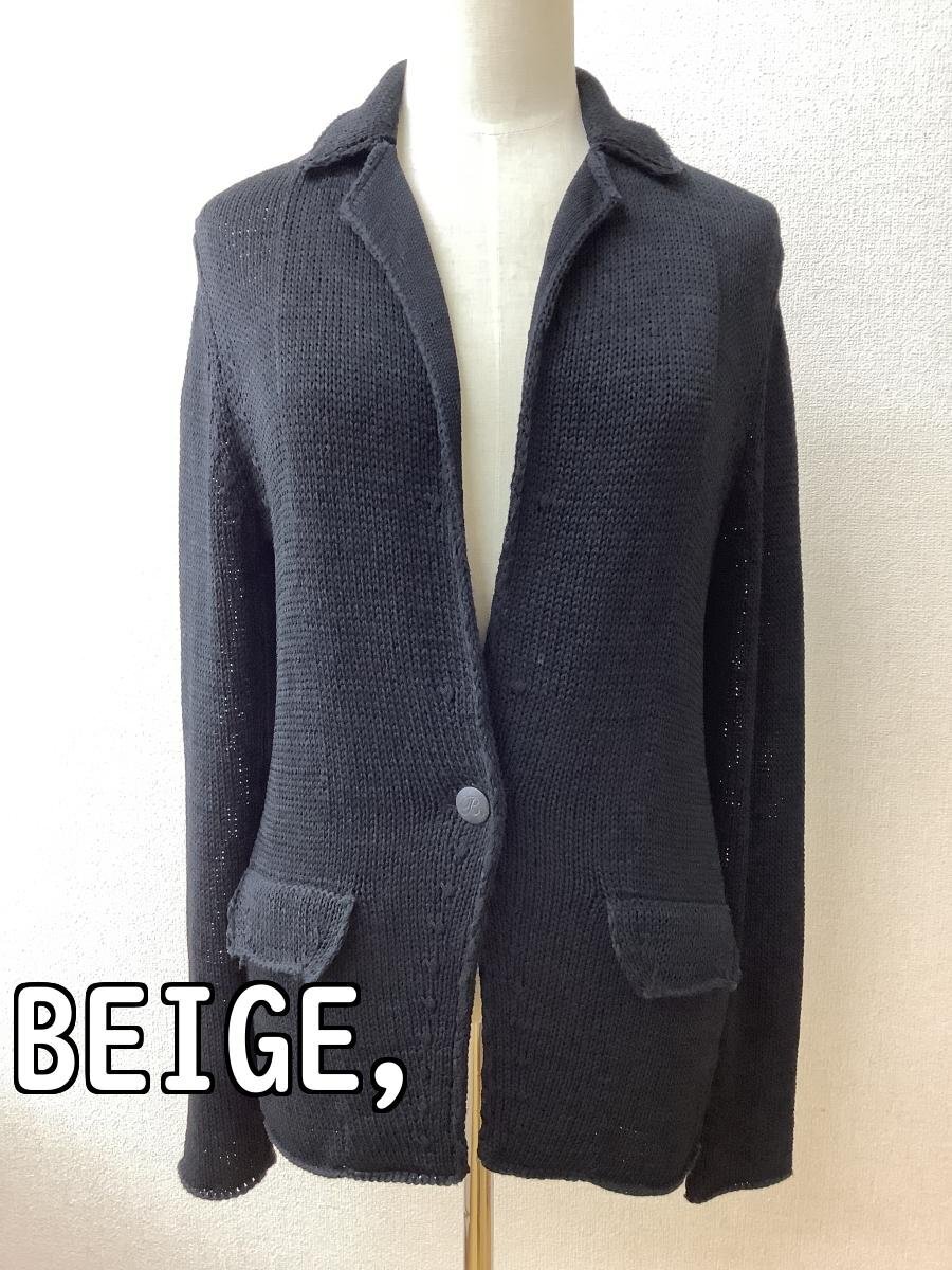 BEIGE, ベイジ 黒ニットジャケット サイズ4