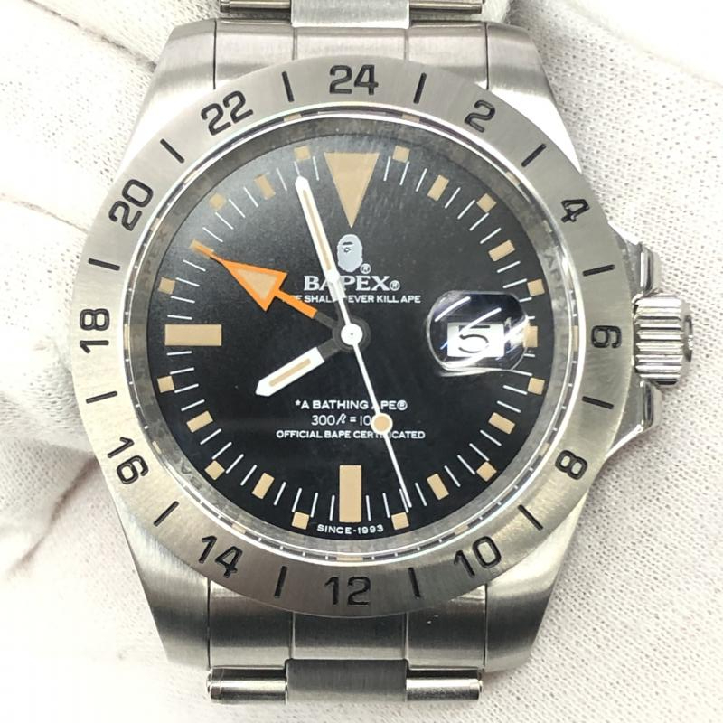 BAPEX 自動巻き ダイバーズウォッチ ホワイト/ブラック中古