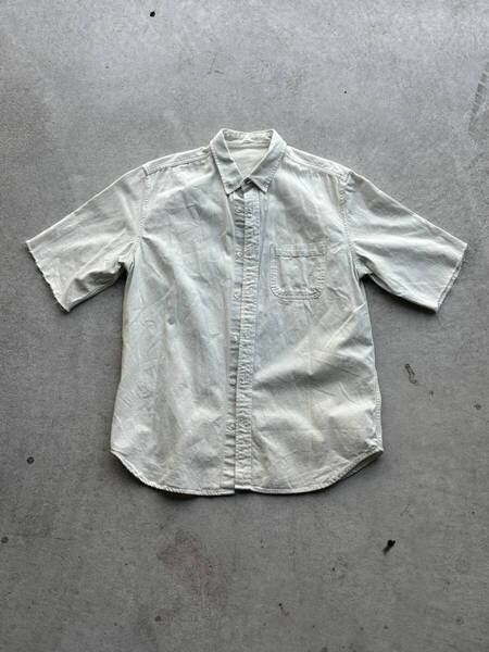 Supreme - Faded Twill Shirt (No Size Tag) シュプリーム - フェイデッドツイルシャツ(サイズタグ無し)デニム L