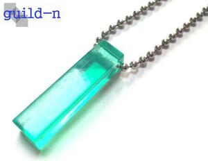 guild-n * green retro ho te Leroux m key type resin pendant choker necklace hand made 