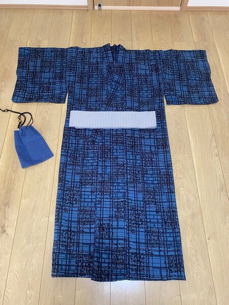 【新品】メンズ浴衣 帯 巾着 3点セット