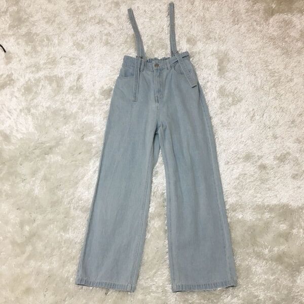 OLIVE de OLIVE サロペットパンツ デニムパンツ ライトブルー