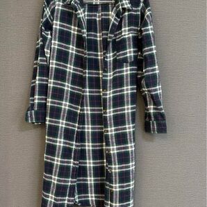 チェック柄ロングシャツ M