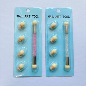 ネイルブラシネイルアートスポンジブラシスポンジヘッド2個セット