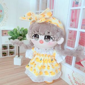 ⑤ひよこ 20㎝ ぬい服 ワンピース バンダナ 着せ替え 2点セット