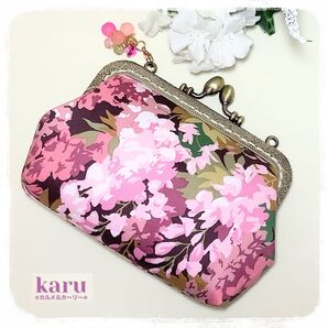 Summer Frescoサマーフレスコ ハンドメイド がま口ポーチ リバティ