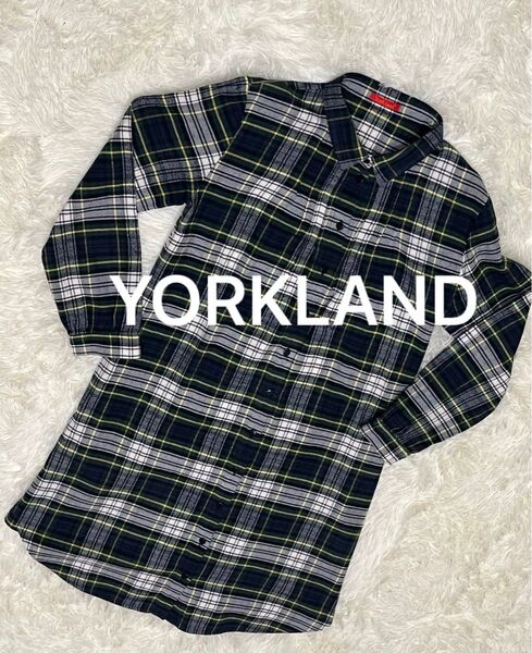 Yorkland チェック柄 長袖シャツワンピース タータンチェック 長袖シャツ