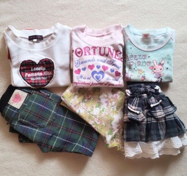 110cm 上下セット 6枚セット メゾピアノ 子供服 キッズ まとめ売り 女の子 セット スカート Tシャツ トレーナー