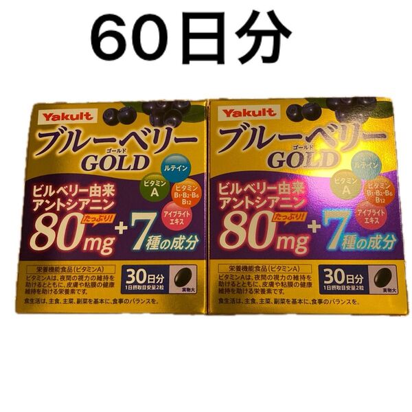 【2ヶ月分 120粒】ヤクルトヘルスフーズ ブルーベリーゴールド 60粒 ビルベリー ルテイン ビタミン