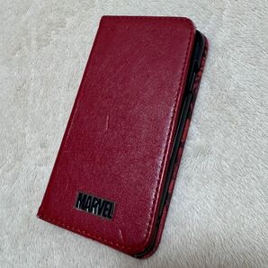 iPhone7 8 MARVEL 手帳型ケース カード収納可 赤 RED