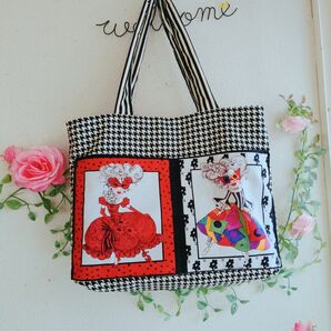 キルト トートバッグ千鳥格子 ハンドメイド 商用利用可の生地を使用しています。