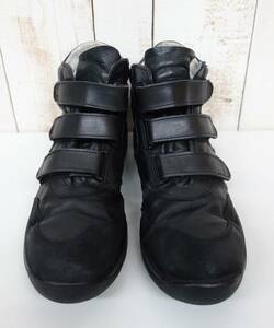 VINTAGE Europe old clothes * Germany army *MILITARY PILOT SHOES Pilot shoes * mid cut 3 velcro *BLK 31.0 big size!