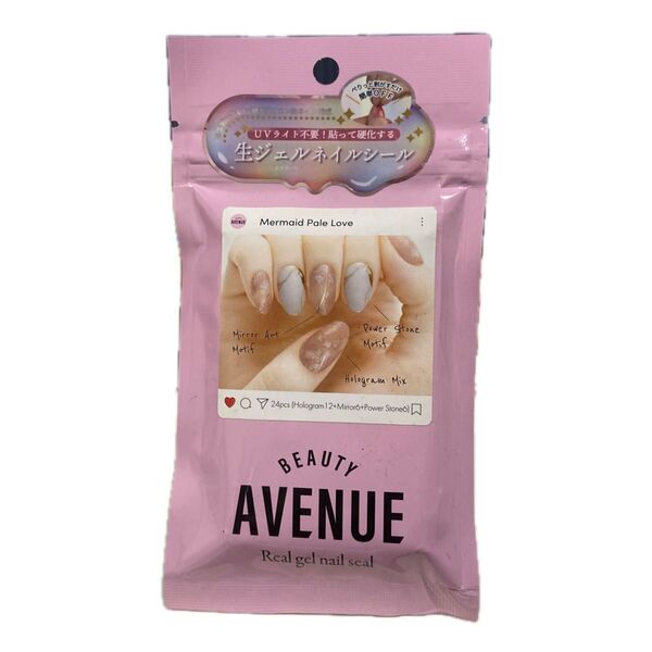 BEAUTYAVENUE (ビューティーアベニュー) ジェルネイルシール ハンド用 24pcs (マーメイドペイルラブ)
