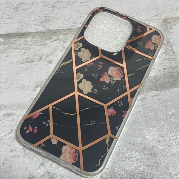 iPhone 14 Pro スマホケース 大理石 花柄 おしゃれ