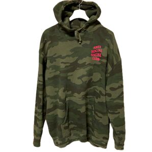 anti social social club パーカ アンチソーシャルソーシャルクラブ カモ迷彩 XL ピンクロゴ assc