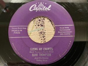 Hank Thompson And His Brazos Valley Boys TAKING MY CHANCES 7inch Western Swing ロカビリー