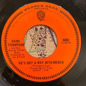 Hank Thompson And His Brazos Valley Boys He's Got A Way With Women / Let The Four Winds Choose US Press 7inch Western Swing