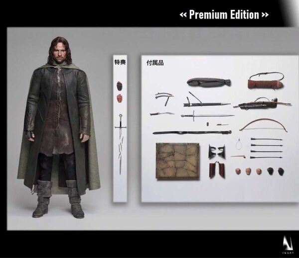 INART x Queen Studios 《 ロードオブザリング 》 Aragorn 1/6 アクションフィギュア 植毛版
