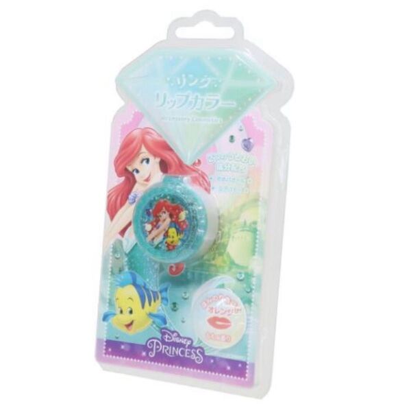 新品未開封 指輪型リップカラー キッズコスメ リトルマーメイド オレンジ ディズニープリンセス 粧美堂 子ども 子供 女の子