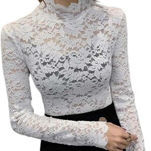 「新品未使用」長袖 総レーストップス 花柄