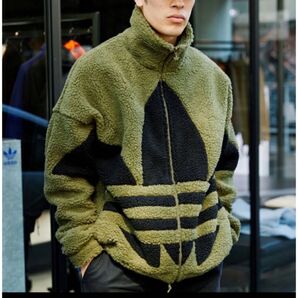 adidas シェルパジャケット L オリーブ ボア
