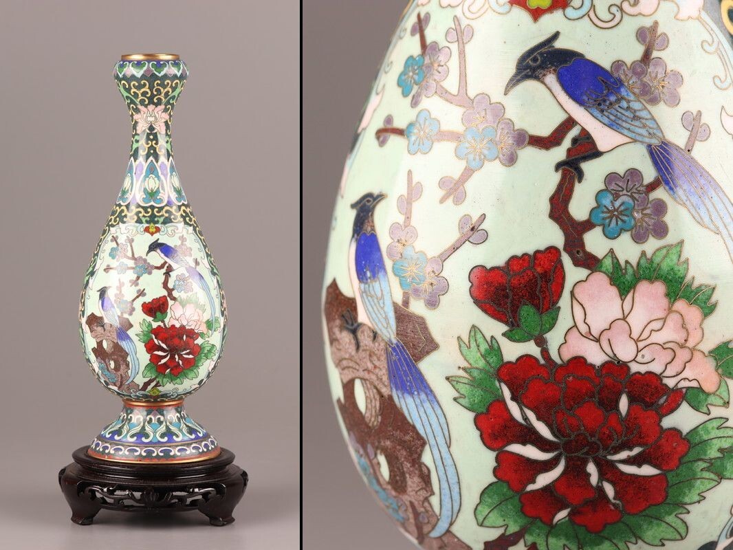 中国 七宝焼 花瓶 工芸品 Yahoo!オークション -「中国 七宝 花瓶」(銅製) (金属工芸)の