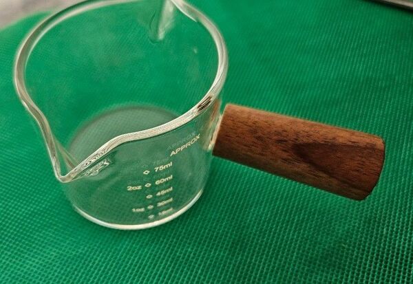 エスプレッソショットグラス 計量カップ木製ハンドル付きミルクカップ 計量カップ