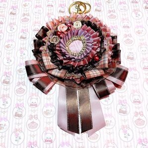 ハンドメイド 痛ロゼットバッグチャーム