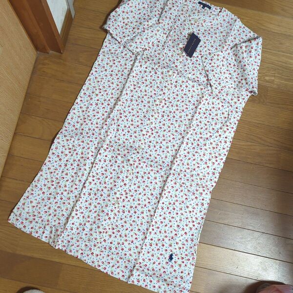 新品タグ付き!ラルフローレン アイランドフローラルラウンジスリープドレスM