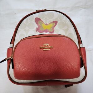 新品 COACH リュックサックちょうちょ柄