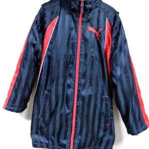 (身長160㎝)黒赤◎古着● 正規品PUMA プーマ WARM CELL中綿暖か ジャケットジャンパー (上着)●街着/スポーツ/通学《男女兼用OK》