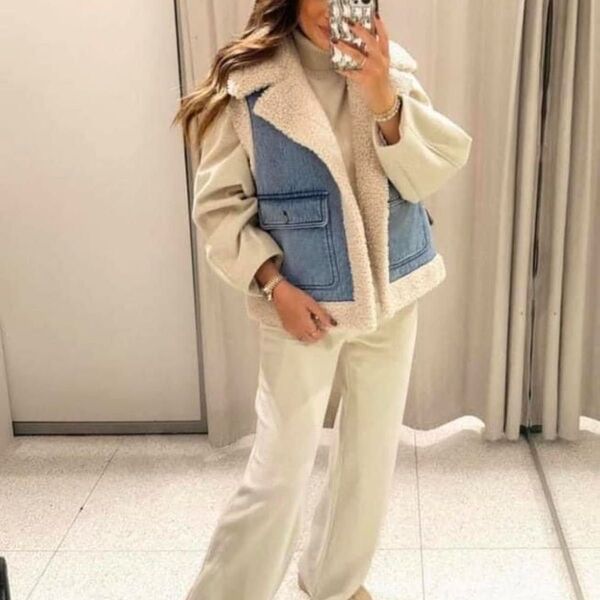 ZARA 完売品 デニム ボア ダブルフェイス ベスト