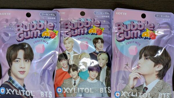 LOTTE Bubble Gum BTS フルーツミックス 3パックセット バブルガム