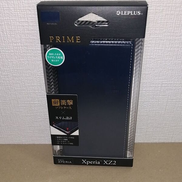 XperiaXZ2 SO-03K SOV37 手帳型ケース カバー ネイビー 紺 手帳