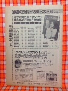 CN7197◆切抜き◇原田知世森昌子◇クイズドレミファドン・スターコンジャククイズ・タレント部門・さすが実力派