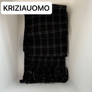 KRIZIAUOMO マフラー フリンジ付き チェック柄