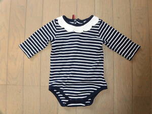 pti my n* white collar navy blue border, body suit, long sleeve T shirt *70