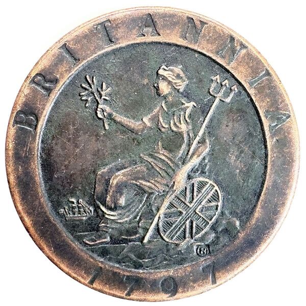 イギリス ジョージ3世 カートホイール 2ペンス 1797年 車輪 レプリカコイン