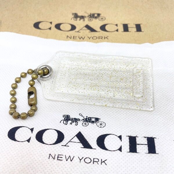 【COACH】 コーチ キーホルダー キーリング チャーム クリア ゴールド系