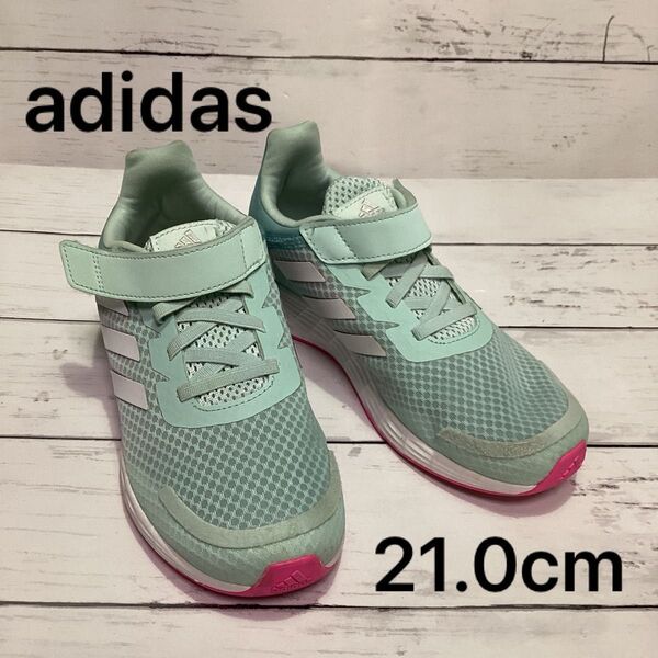 adidas キッズスニーカー ミントグリーン 21cm