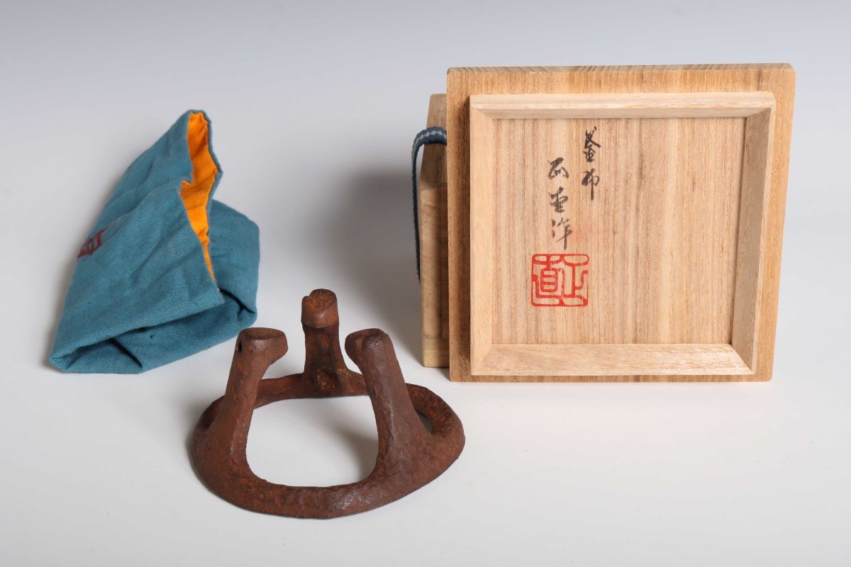 Yahoo!オークション - 菊池正直作 鶴首羽釜 亀甲紋 茶釜 茶道具