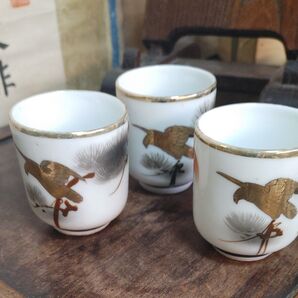 大正~ 湯飲み 3つセット ニュウ欠け無し 骨董品
