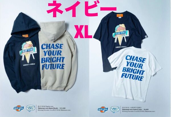 LIBERTY FORCEブルーシール牧港本店限定パーカーTシャツXL フーディ