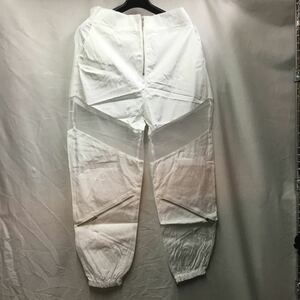b系　ストリート系　シャカパン　メッシュナイロンパンツ　ダンスウェア　衣装　フリーサイズ 白　七分丈　シースルー　SCCW5