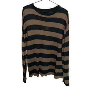 長袖 カットソー ブラウン Tシャツ 冬服秋服トップス 古着 ビンテージファッション y2kグランジ